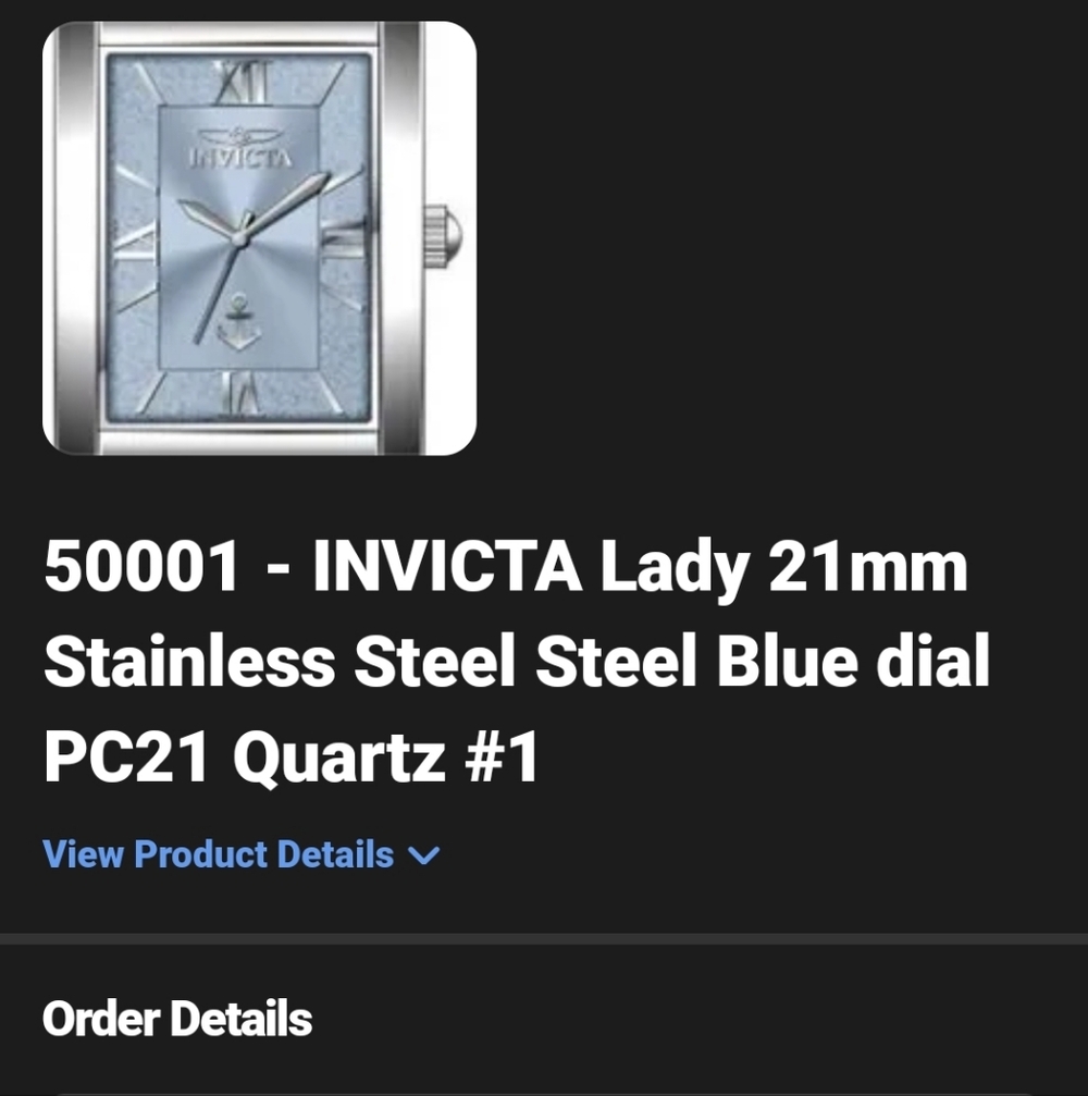Invicta Silver Watch with Light Blue Dial Limited Edition.